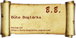 Büte Boglárka névjegykártya